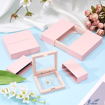 3 Bags 3 Styles Square Transparent PE Thin Film Suspension Jewelry Display Box CON-TA0001-38C-1