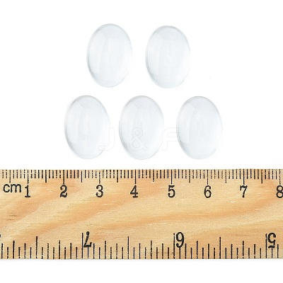 Transparent Oval Glass Cabochons GGLA-R022-18x13-1