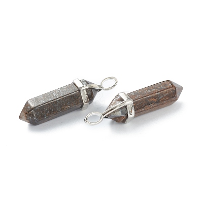 Natural Bronzite Pointed Pendants G-M378-01P-A25-1