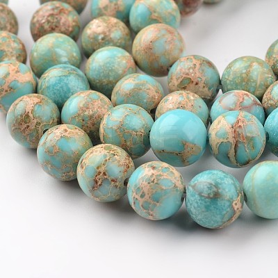 Natural Imperial Jasper Beads Strands X-G-I122-6mm-12-1