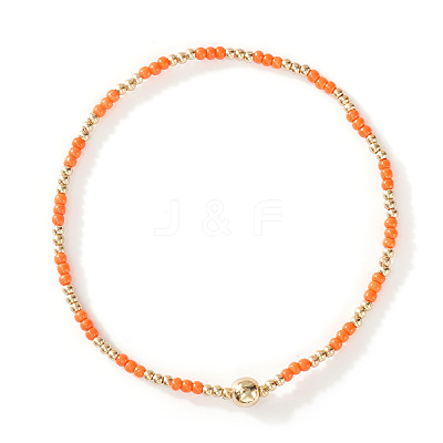 Glass Seed Beads & CCB Beads Stretch Bracelets TB4137-24-1