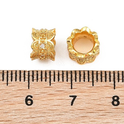 Brass Micro Pave Clear Cubic Zirconia European Beads CU-CBA6A75-17G-1