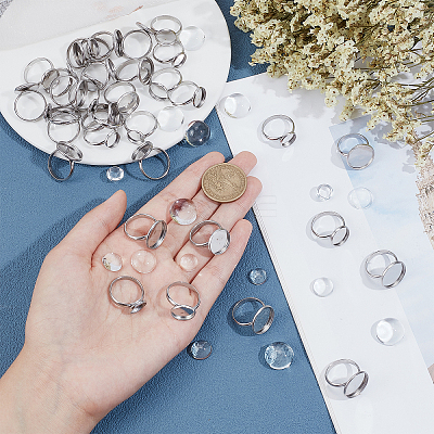 DIY Flat Round Adjustable Ring Making Kit DIY-SC0019-90-1