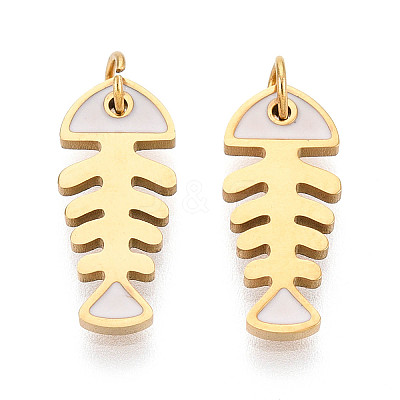 304 Stainless Steel Enamel Pendants STAS-N115-02A-G-1