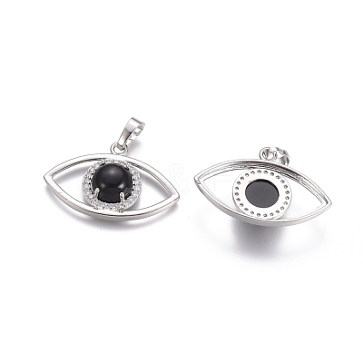 Natural Dyed & Heated Black Agate Pendants G-L512-H13-1