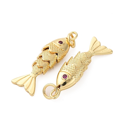 Rack Plating Brass Micro Pave Cubic Zirconia Pendants X-KK-M309-38B-G-1