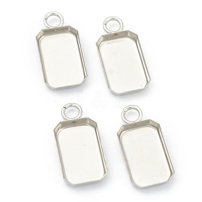Tarnish Resistant 201 Stainless Steel Pendant Cabochon Settings STAS-H143-31P-1