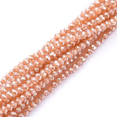 Electroplate Glass Beads Strands EGLA-F149-PL-02-1