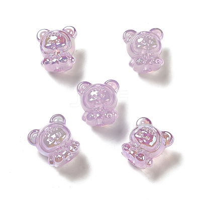 UV Plating Rainbow Iridescent Acrylic Beads LS-PACR-M002-01D-1