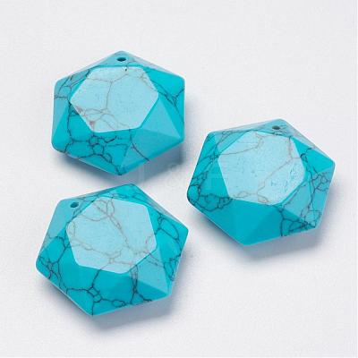 Synthetic Turquoise Pendants G-P264-05-1