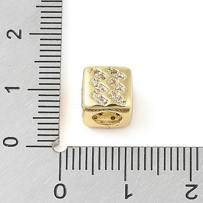 Brass Micro Pave Clear Cubic Zirconia European Beads LS-KK-K368-01G-11-1
