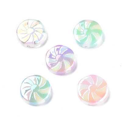 UV Plating Opaque Acrylic Beads X-OACR-P010-02-1