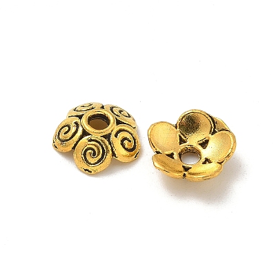 Tibetan Style Bead Caps TIBE-P003-68AG-1