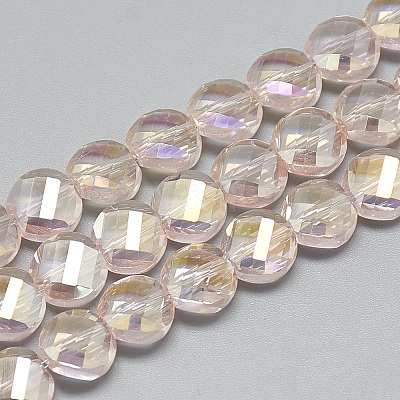 Electroplate Glass Beads Strands X-EGLA-Q098-A04-1