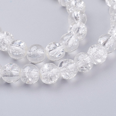 Crackle Glass Beads Strands X-CCG-Q001-6mm-01-1