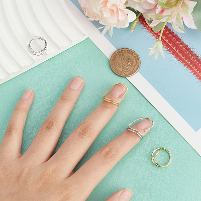 4Pcs 4 Styles Brass Finger Nail Tip Claw Rings MRMJ-NB0001-23-1