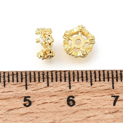 Brass Micro Pave Clear Cubic Zirconia Spacer Beads LS-KK-Z156-08G-02-1