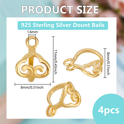 925 Sterling Silver Dount Bails STER-BC0003-29G-1