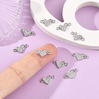 SHEGRACE Brass Micro Pave Clear Cubic Zirconia Connector Charms XGRQ3P860-597P-1