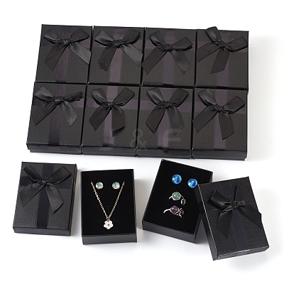 Rectangle Paper Jewelry Gift Boxes with Bowknot CON-TAC0010-89D-1