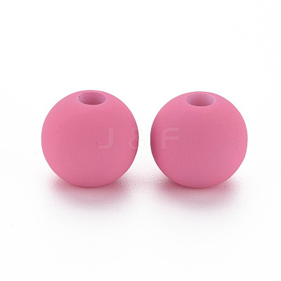 Rubberized Style Acrylic Beads MACR-T042-04A-01G-1
