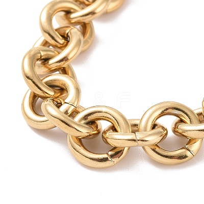 Ion Plating(IP) 304 Stainless Steel Rolo Chain Bracelets BJEW-F433-01G-1