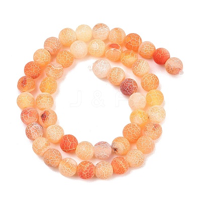 Frosted Natural Agate Beads Strands G-F367-8mm-03-1
