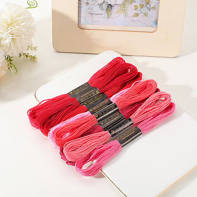 8 Skeins 8 Colors 6-Ply Polyester Embroidery Floss OCOR-CY0002-09F-1