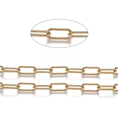 Ion Plating(IP) 304 Stainless Steel Paperclip Chains CHS-A006-01G-1