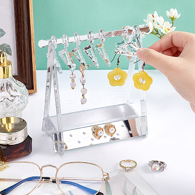 1 Set Coat Hanger Shaped Acrylic Earring Display Stands EDIS-PH0001-90C-1