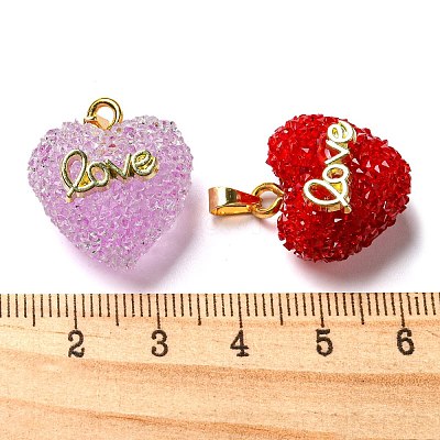 Druzy Resin Pendants RESI-G086-03G-1