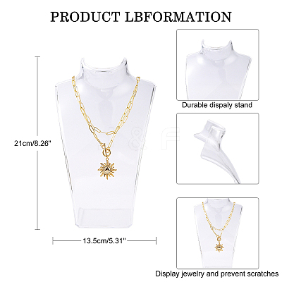 Organic Glass Necklace & Earring Standing Bust Displays NDIS-E006-2C-1