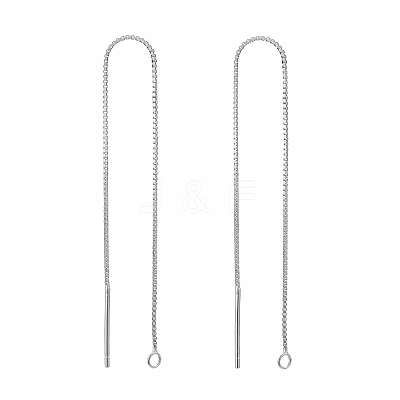 Anti-Tarnish Rhodium Plated 925 Sterling Silver Stud Earring Findings STER-E051-C-01P-1