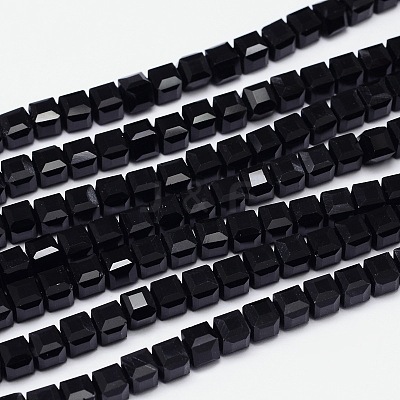 Faceted Cube Glass Bead Strands X-EGLA-E041-5mm-A04-1