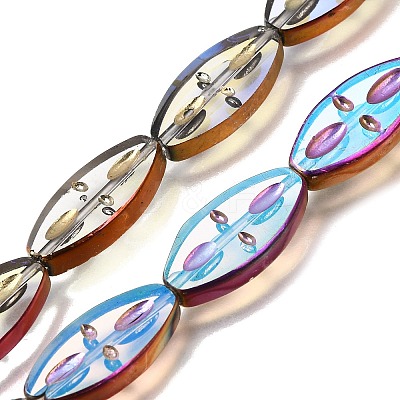 Electroplated Transparent Glass Beads Strands GL-CBA98F0-08E-1