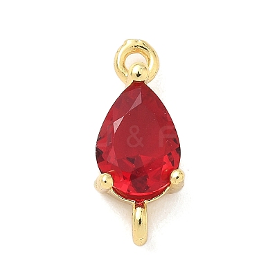 Brass Pave Cubic Zirconia Connector Charms KK-Z120-31G-02-1