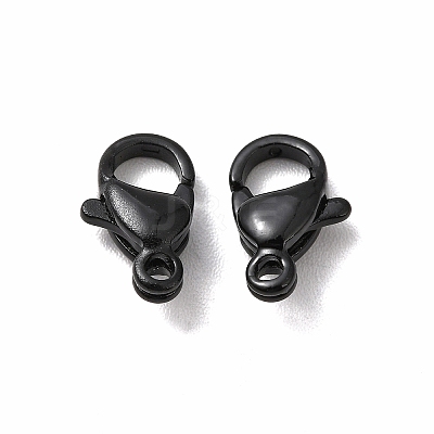 Spray Painted 304 Stainless Steel Lobster Claw Clasps STAS-R120-01B-02-1