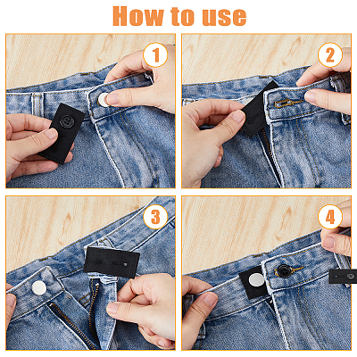4Pcs Cotton Adjustable Pants Waist Extender FIND-FH0010-14B-1