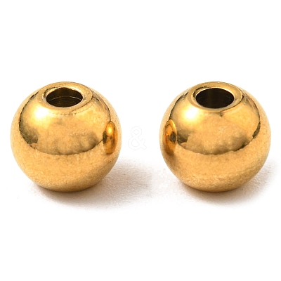 304 Stainless Steel Smooth Round Spacer Beads X-STAS-M006-01A-G-1