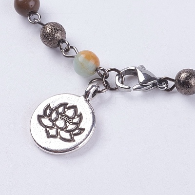 Natural Gemstone Anklets AJEW-AN00217-1
