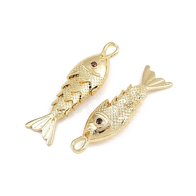Brass Micro Pave Cubic Zirconia Pendants X-KK-A269-01B-G-1