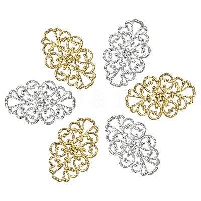 10Pcs 2 Colors Brass Filigree Joiners KK-YW0002-20-1