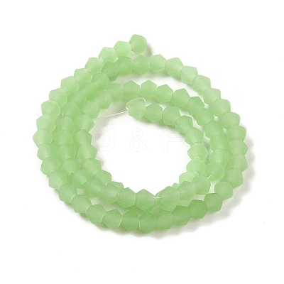 Imitation Jade Frosted Glass Bead Strands GLAA-F029-JM4mm-B01-1