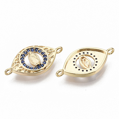 Real 18K Gold Plated Brass Micro Pave Clear Cubic Zirconia Links KK-R126-032-NF-1