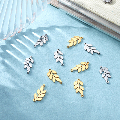 20Pcs 2 Colors 201 Stainless Steel Connector Charms STAS-BBC0001-25-1