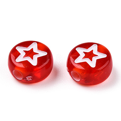 Transparent Spray Painted Acrylic Beads TACR-N018-01-1