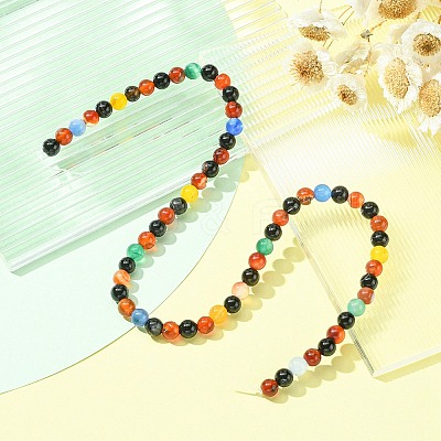 Natural Agate Beads Strands G-YW0001-33B-1