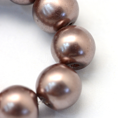 Baking Paint Pearlized Glass Pearl Round Bead Strands HY-Q330-8mm-78-1