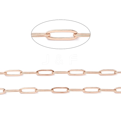 Ion Plating(IP) 304 Stainless Steel Paperclip Chains CHS-O010-03RG-1