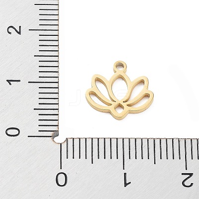 304 Stainless Steel Flower Lotus Charms X-STAS-Z054-02G-1